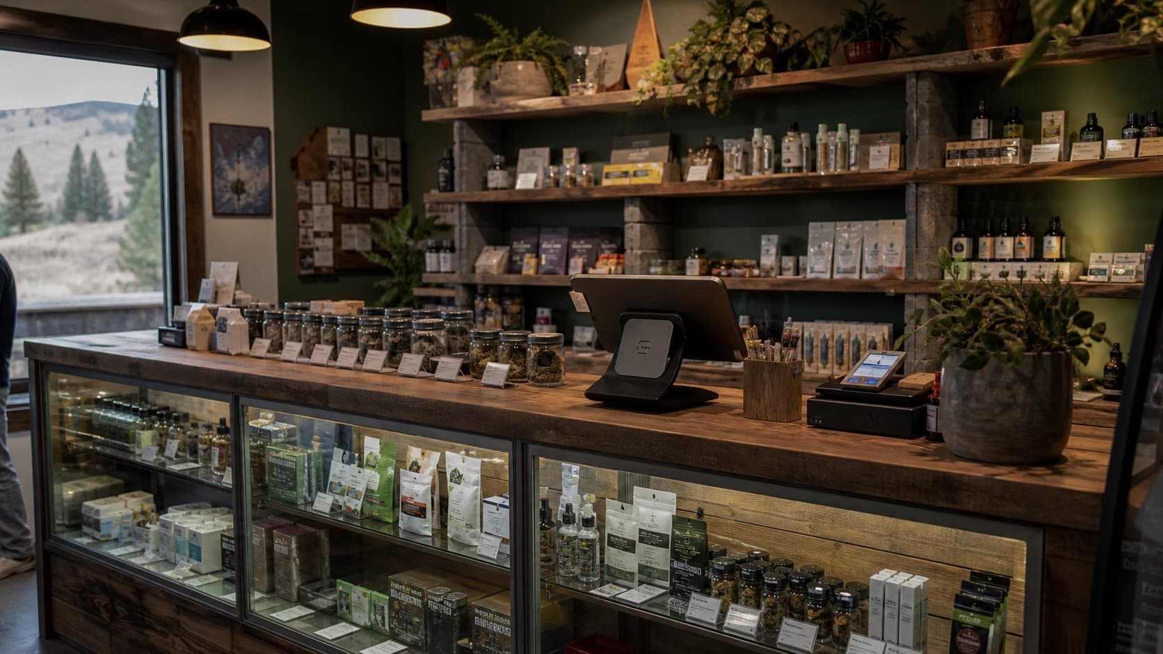 A Montana dispensary counter where brand reps need current shelf and pricing evidence